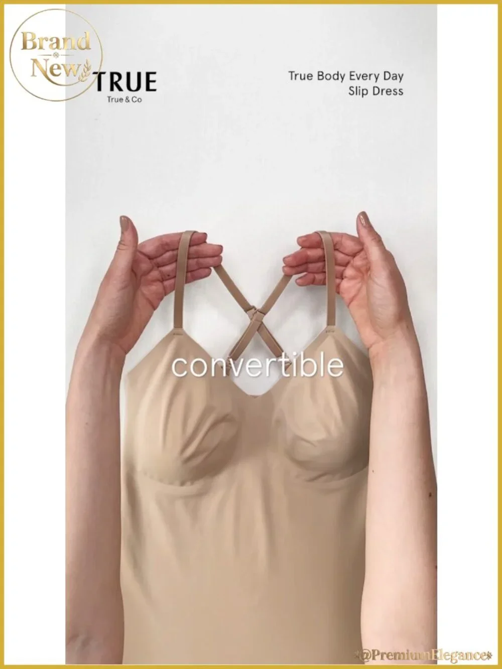 Women's Full Slip Dress with Removable Pads and Adjustable Straps